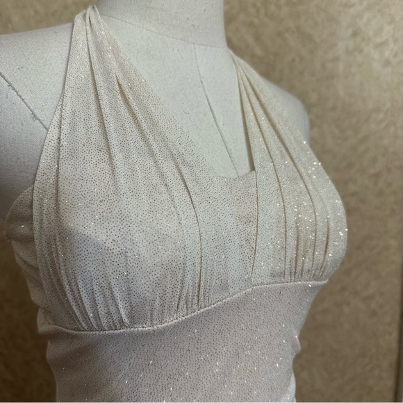 Y2K Taboo Asymmetrical Dress in Cream with Ruffle Detail - Picture 3 of 9